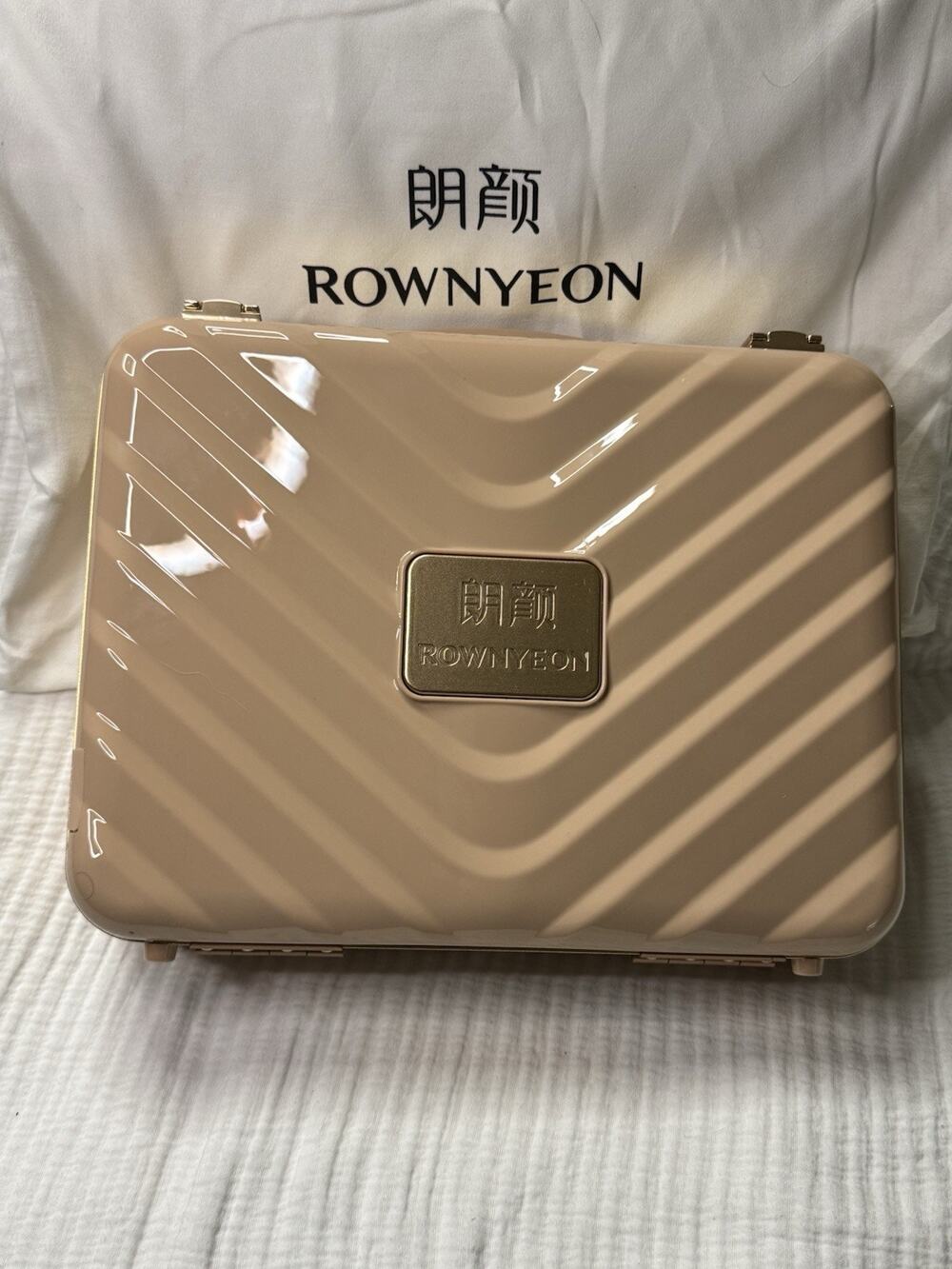 Rownyeon Light Up Rechargeable Makeup Case W/Mirror Portable Organizer Pink 3
